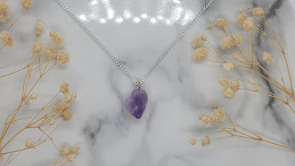 Natural Amethyst Charm Necklace