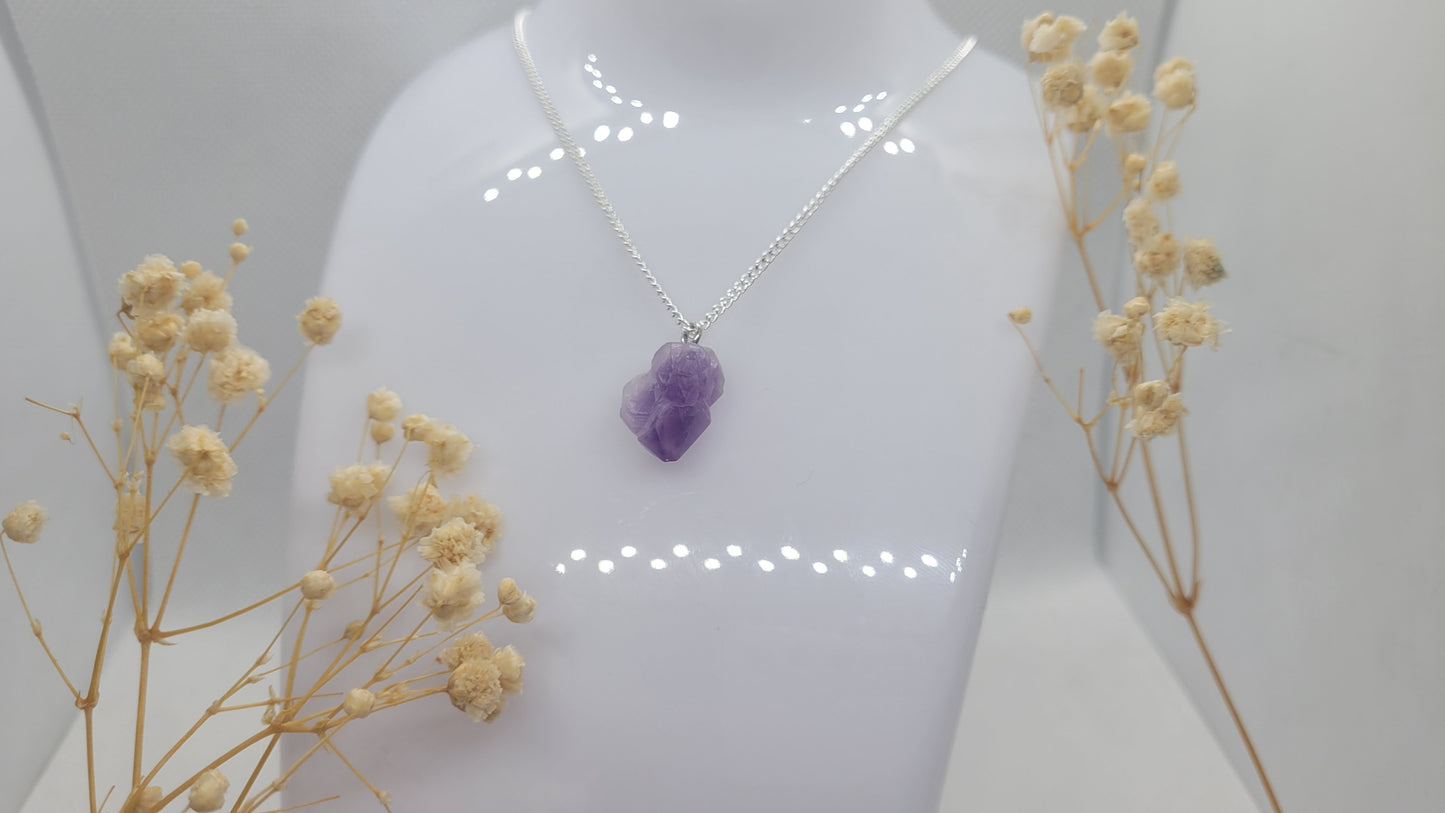 Natural Amethyst Charm Necklace