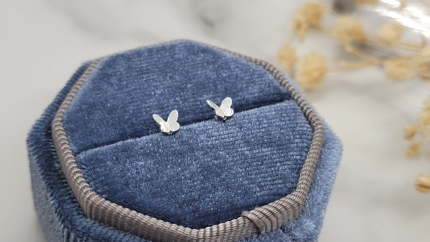 Silver Butterfly Studs