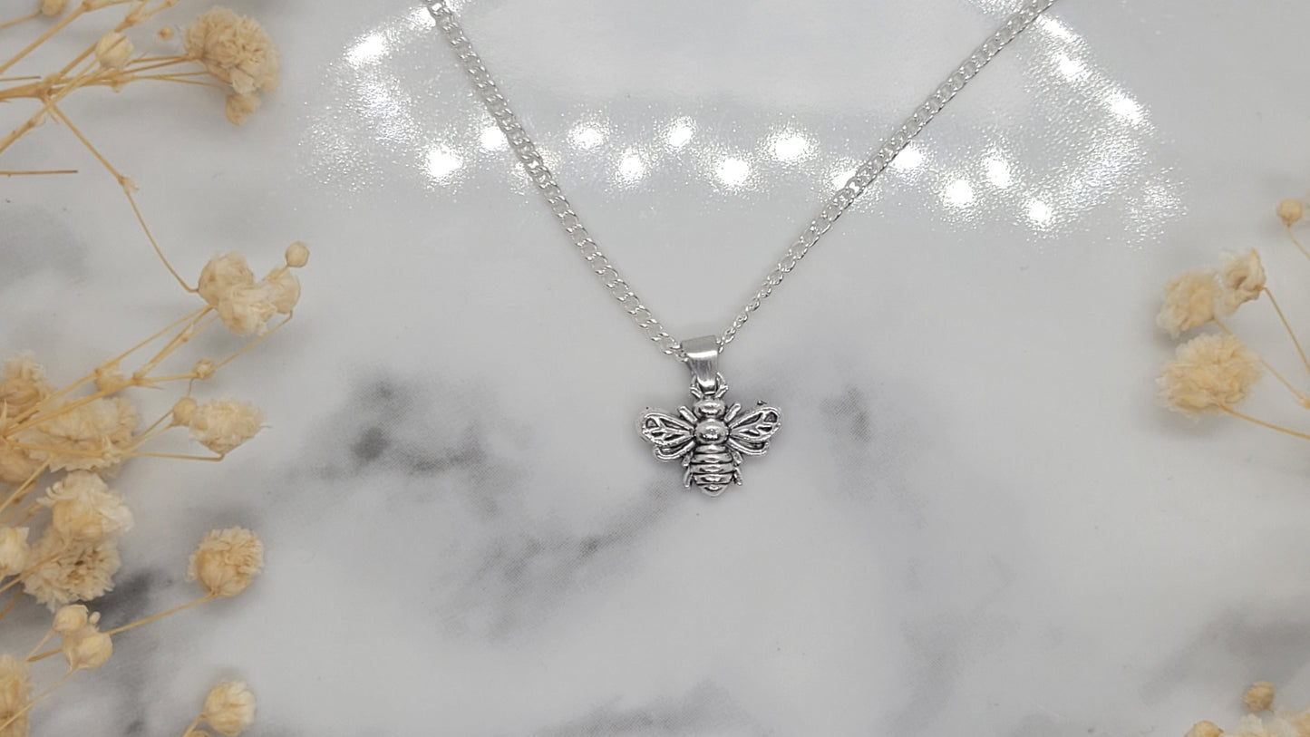 Silver Bee Necklace