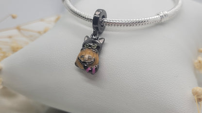 Cat and 'Glow in the Dark' Pumpkin Charm