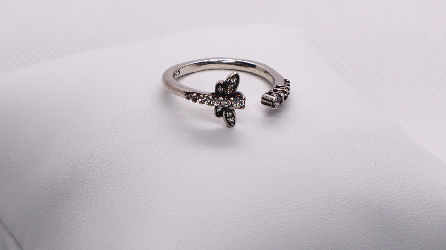 Silver Dragonfly Ring