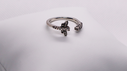 Silver Dragonfly Ring