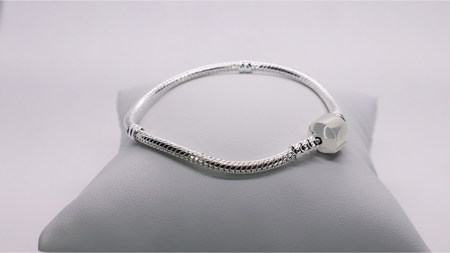 Silver Charm Snake Chain Bracelet